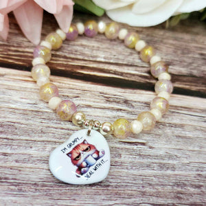 16 cm i'm grumpy deal with it. charm bracelet (35a)