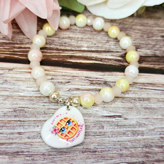 17 cm don't be a twxt waffle charm bracelet (36a)