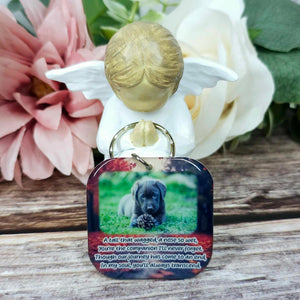 A tail that wagged, a nose so wet square photo keyring, personalised keyring, keepsake