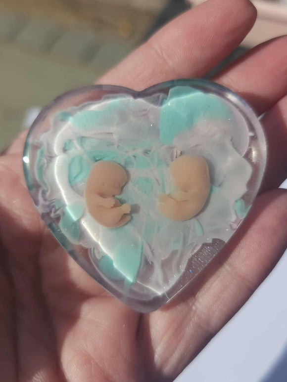 twin 8 week Baby Loss Remembrance Heart – 54mm (A80)