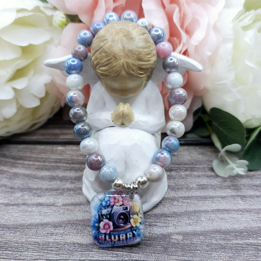 17cm When life gets blurry adjust your focus Handmade Beaded Bracelet with Unique Charm – Glass or Gemstone Beads  (152)
