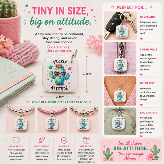DESIGN 38. 2.3cm Square Charm – Funny, Cheeky & Custom Charms | Bracelet, Keyring, Bag Charm UK