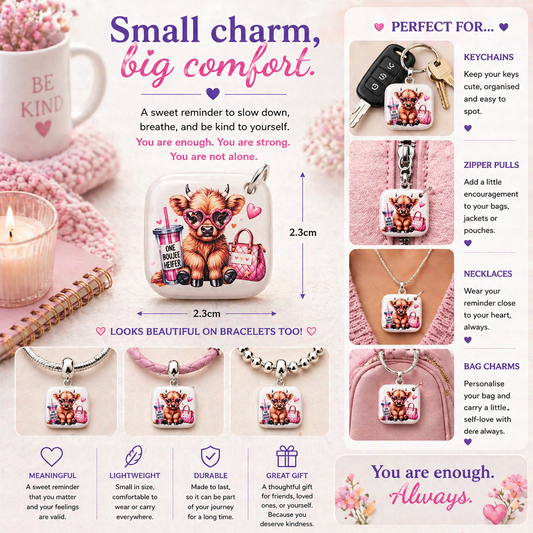 DESIGN 39. 2.3cm Square Charm – Funny, Cheeky & Custom Charms | Bracelet, Keyring, Bag Charm UK