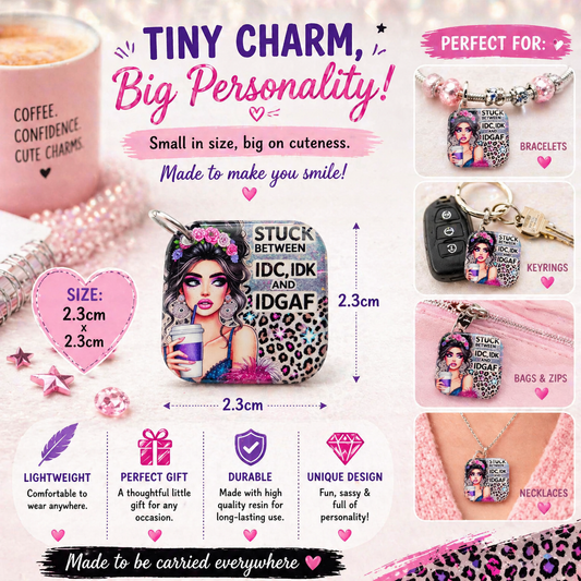 DESIGN 45. 2.3cm Square Charm – Funny, Cheeky & Custom Charms | Bracelet, Keyring, Bag Charm UK