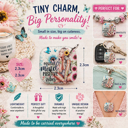 DESIGN 50. 2.3cm Square Charm – Funny, Cheeky & Custom Charms | Bracelet, Keyring, Bag Charm UK