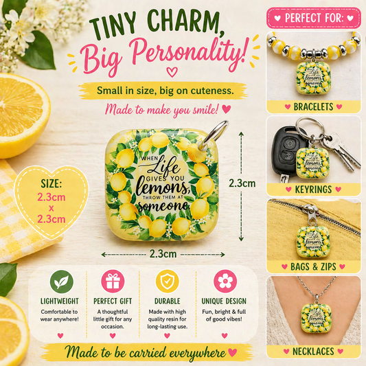 DESIGN 55. 2.3cm Square Charm – Funny, Cheeky & Custom Charms | Bracelet, Keyring, Bag Charm UK