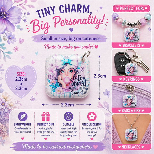 DESIGN 59. 2.3cm Square Charm – Funny, Cheeky & Custom Charms | Bracelet, Keyring, Bag Charm UK