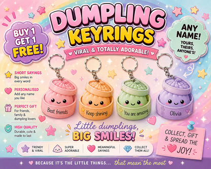 Viral Dumpling Keyring – Cute Resin Charm | 5cm | Multiple Colours