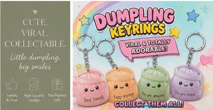 Viral Dumpling Keyring – Cute Resin Charm | 5cm | Multiple Colours