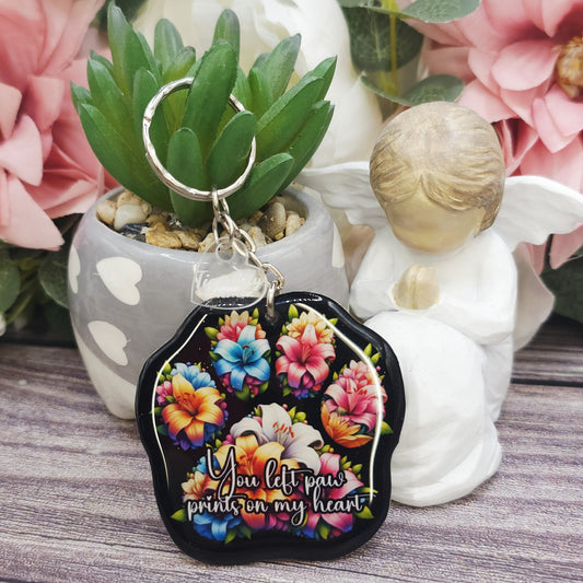 Lily you left paw prints on my heart pet paw keyring keepsake