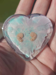 Twin 7 week Baby Loss Remembrance Heart – 54mm (A74)
