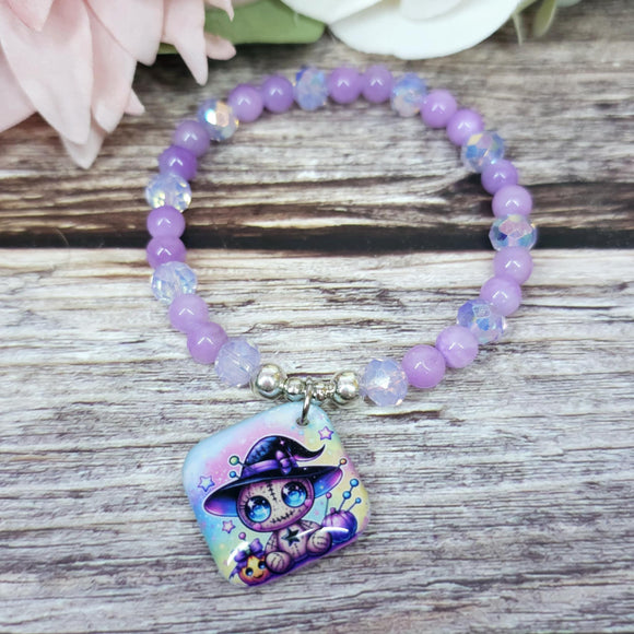 17cm Voodoo doll Handmade Beaded Bracelet with Unique Charm – Glass or Gemstone Beads  (118a)