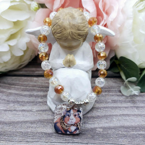 17cm Sassy and classy Handmade Beaded Bracelet with Unique Charm – Glass or Gemstone Beads  (148)