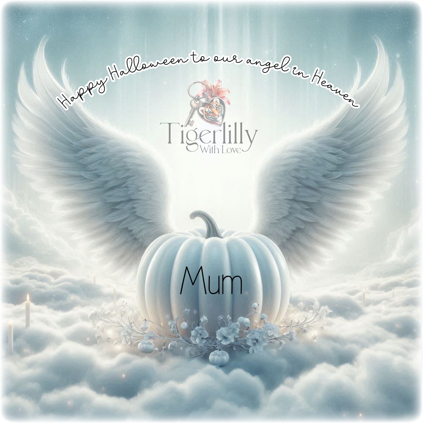 Digital art - happy halloween in heaven pumpkin