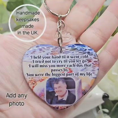 You were the biggest part of my life. personalised heart photo keyring, verse keyring, keepsake