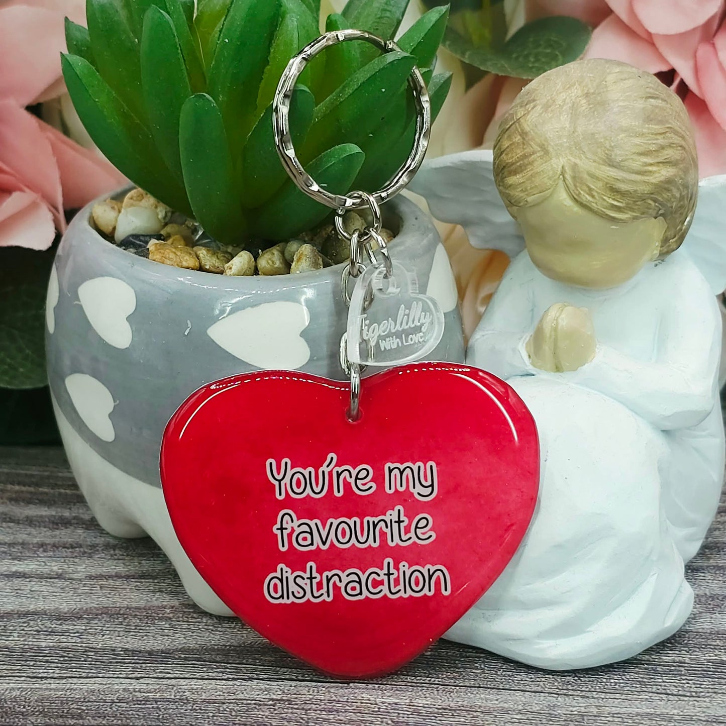 You're my favourite distraction heart keepsake