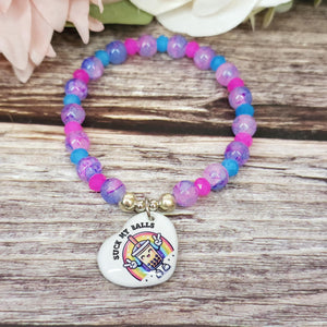 16cm suck my b*lls Handmade Beaded Bracelet with Unique Charm – Glass or Gemstone Beads  (113a)