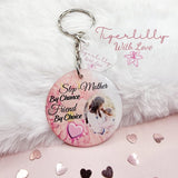 step mother by chance personalised photo keyring, verse keyring, keepsake