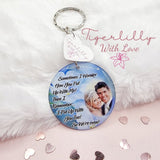 sometimes i wonder how you put up with me personalised photo keyring, verse keyring, keepsake
