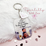 male was perfect so heaven made him an angel personalised photo keyring, verse keyring, keepsake