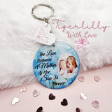 the love between a mother and her son personalised photo keyring, verse keyring, keepsake