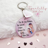 not all step mothers are wicked personalised photo keyring, verse keyring, keepsake