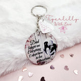 male taught me everything personalised photo keyring, verse keyring, keepsake