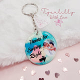 thanks for swiping right personalised photo keyring, verse keyring, keepsake