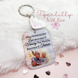when someone you love becomes a memory personalised photo keyring, verse keyring, keepsake