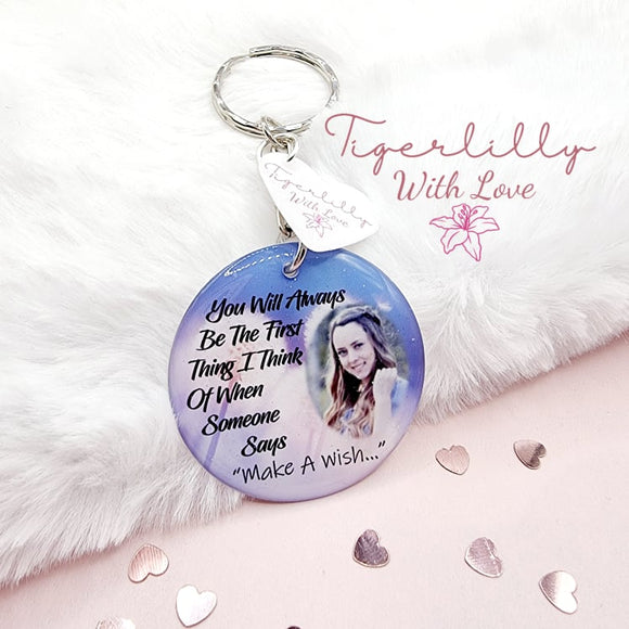 you will always be personalised photo keyring, verse keyring, keepsake