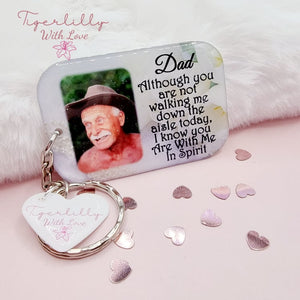 although you are not walking me down the aisle personalised photo keyring, verse keyring, keepsake