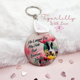 no longer by my side personalised photo keyring, verse keyring, keepsake