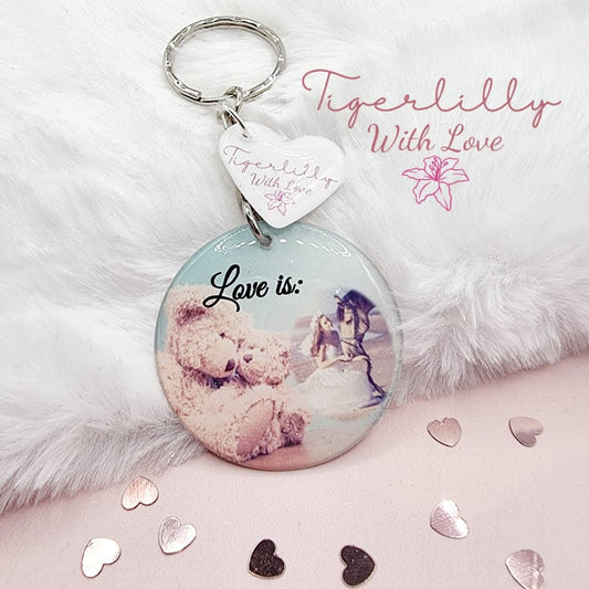 love is: personalised photo keyring, verse keyring, keepsake