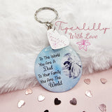 to the world you are a dad personalised photo keyring, verse keyring, keepsake