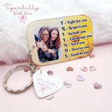 friends fight for you personalised photo keyring, verse keyring, keepsake