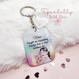 female taught me everything personalised photo keyring, verse keyring, keepsake