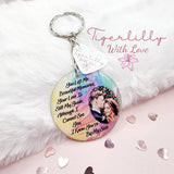 you left me beautiful memories personalised photo keyring, verse keyring, keepsake