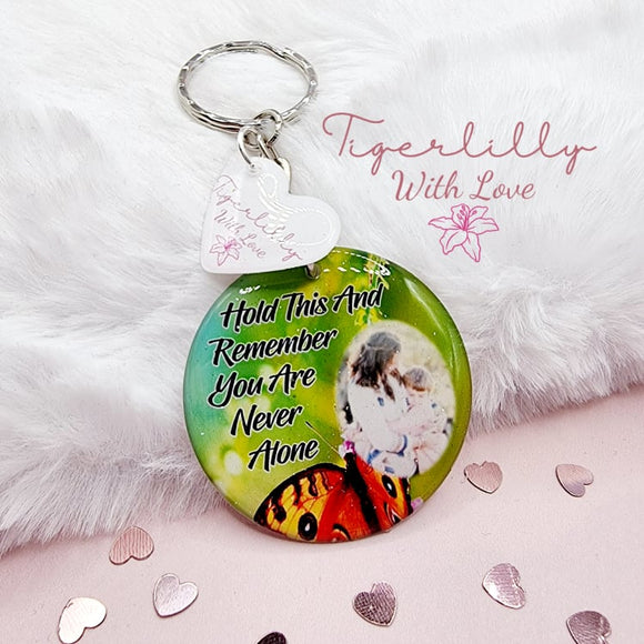hold this and remember personalised photo keyring, verse keyring, keepsake