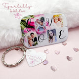 love 4 photo personalised photo keyring, verse keyring, keepsake