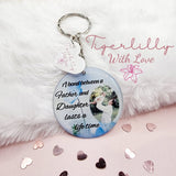 a bond between a father and daughter personalised photo keyring, verse keyring, keepsake