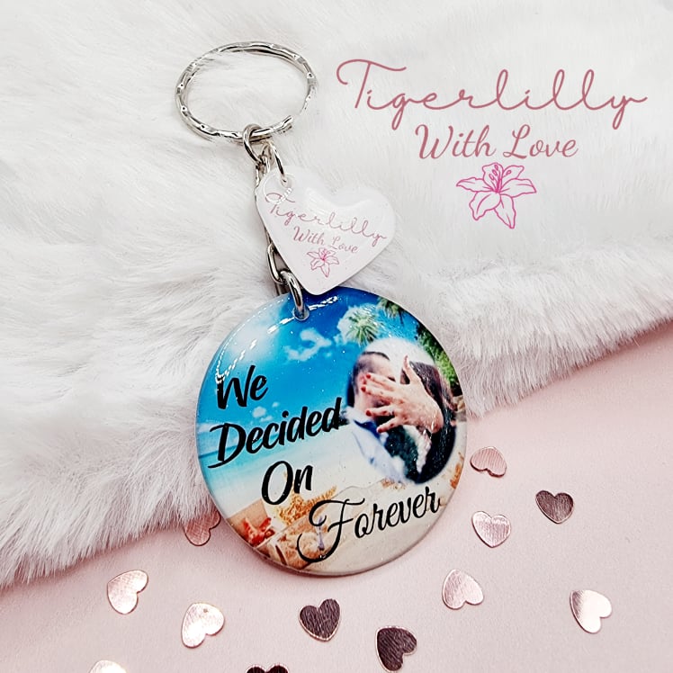 we decided on forever personalised photo keyring, verse keyring, keepsake