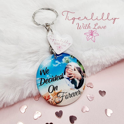 we decided on forever personalised photo keyring, verse keyring, keepsake