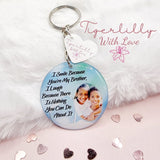 i smile because you are my brother personalised photo keyring, verse keyring, keepsake