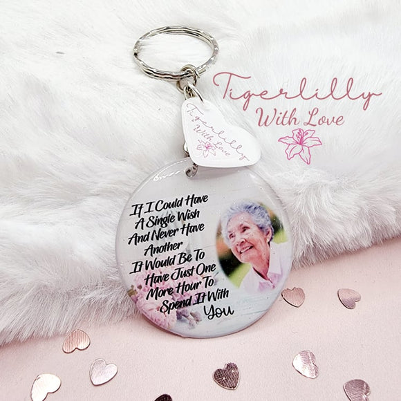 if i could have a single wish personalised photo keyring, verse keyring, keepsake