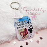 your wings were ready (butterfly version) personalised photo keyring, verse keyring, keepsake