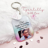 male taught me everything personalised photo keyring, verse keyring, keepsake