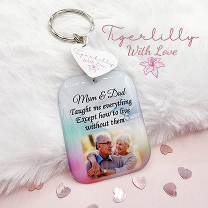 multiple person taught me everything personalised photo keyring, verse keyring, keepsake
