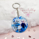 the love between a father and daughter personalised photo keyring, verse keyring, keepsake