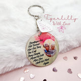 goodbyes are not forever personalised photo keyring, verse keyring, keepsake