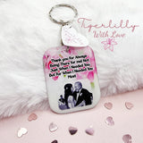thankyou for always being there for me personalised photo keyring, verse keyring, keepsake
